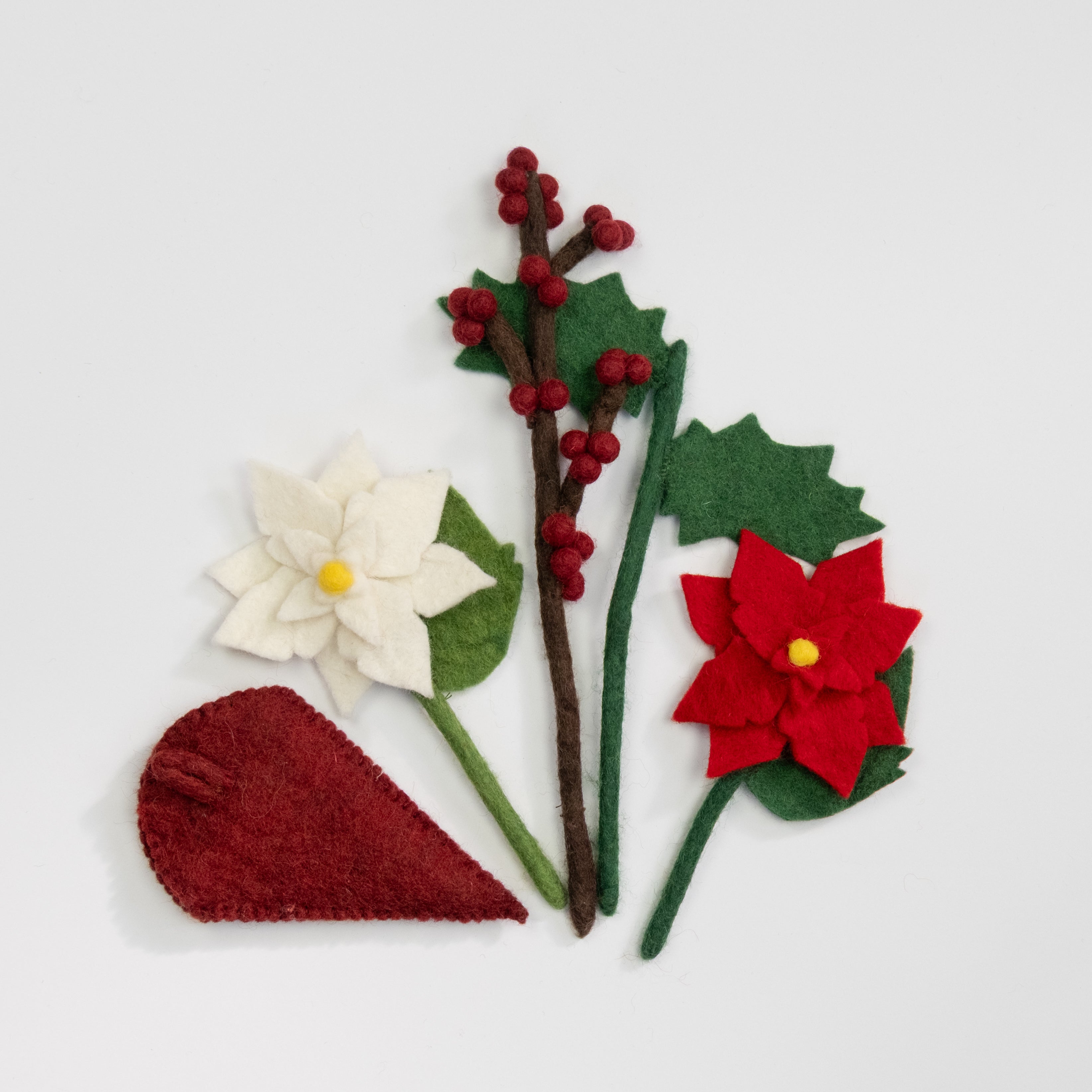 Mini Felt Hanging Bouquets Poinsettia