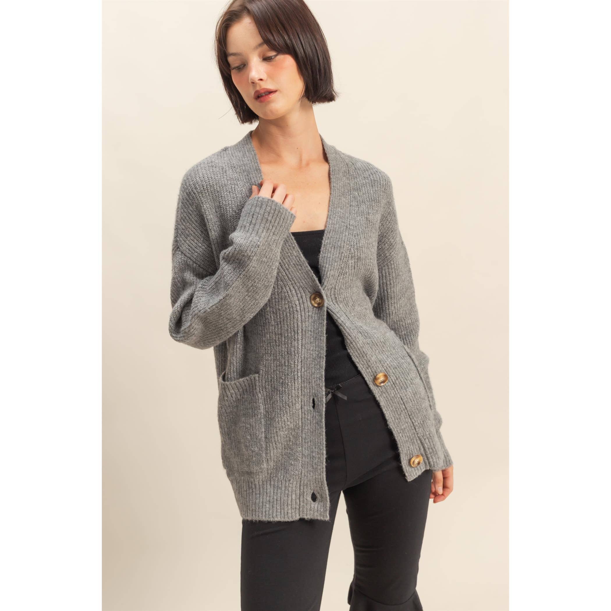 Gray Kristen Sweater Cardigan
