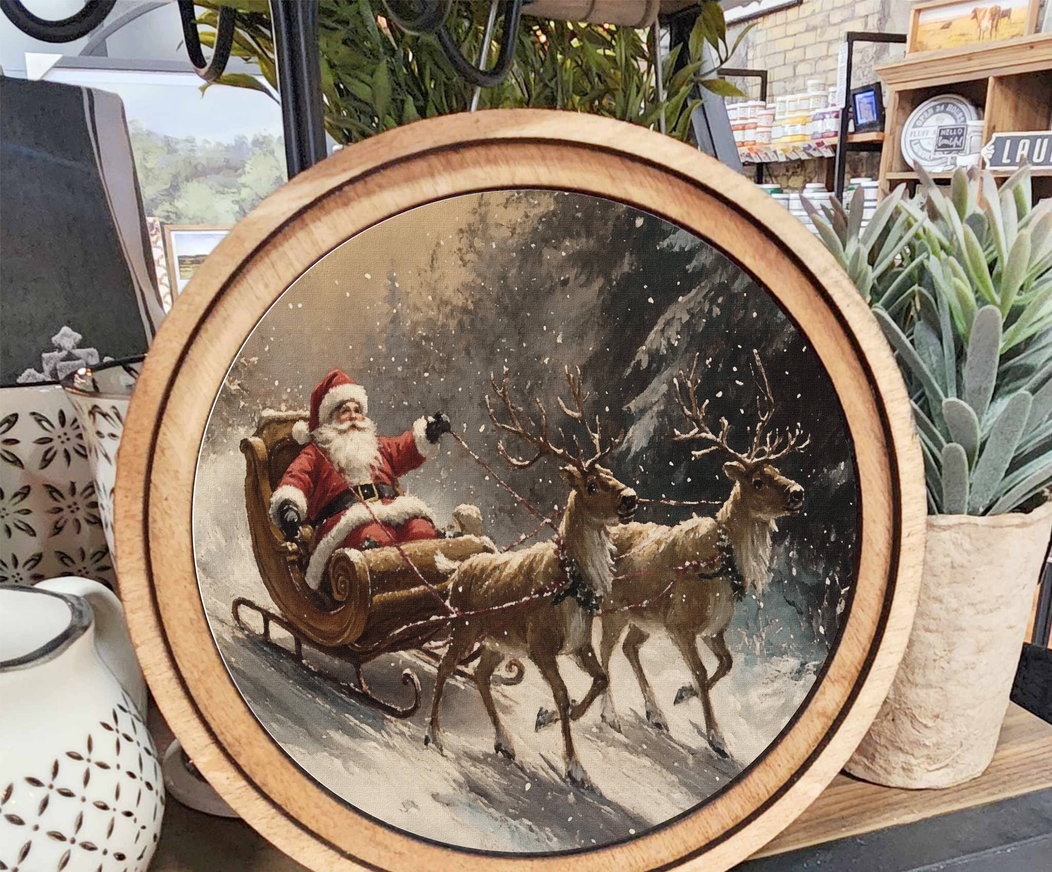 Santa Sleigh Art