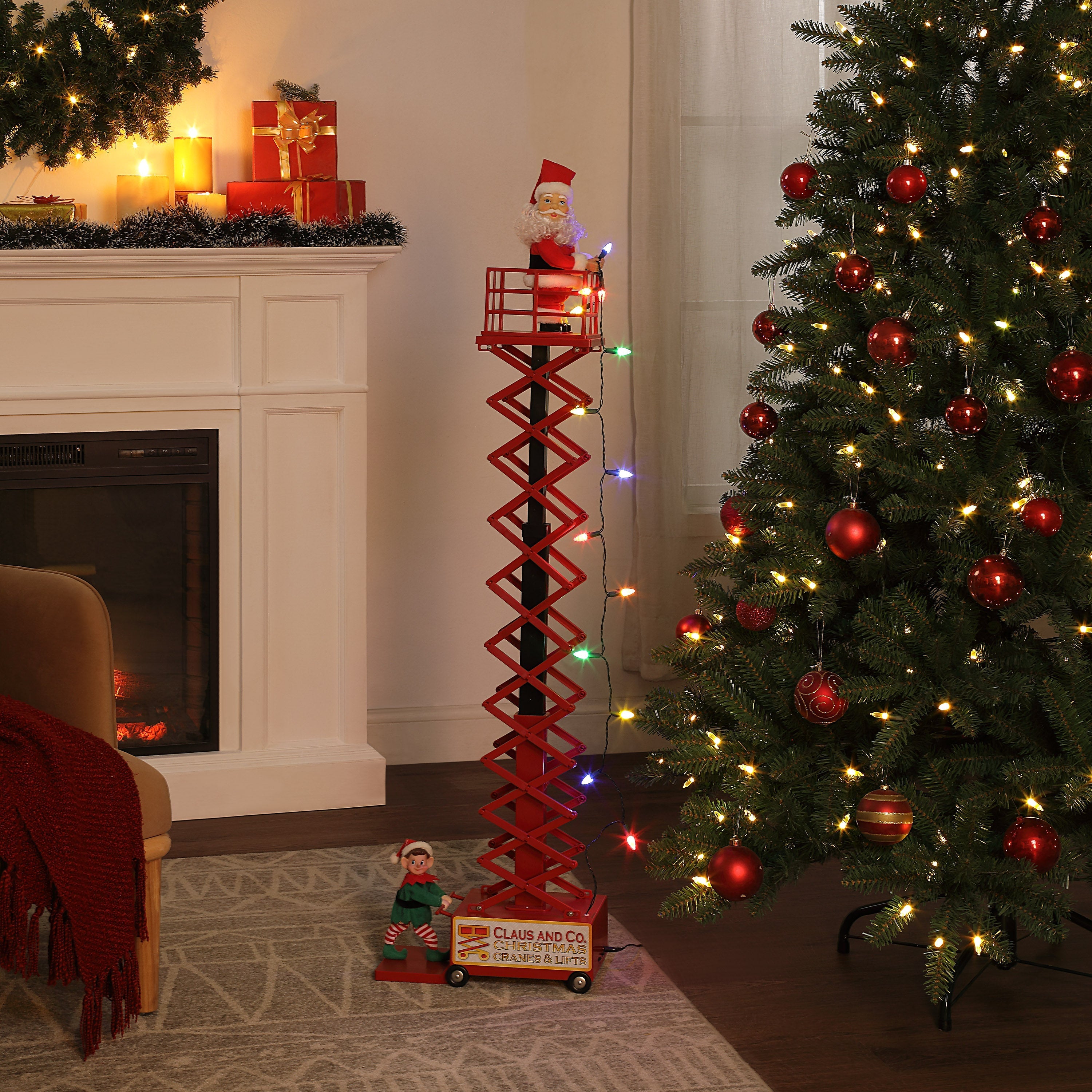 50 in. Animated and Musical Lift - White Santa