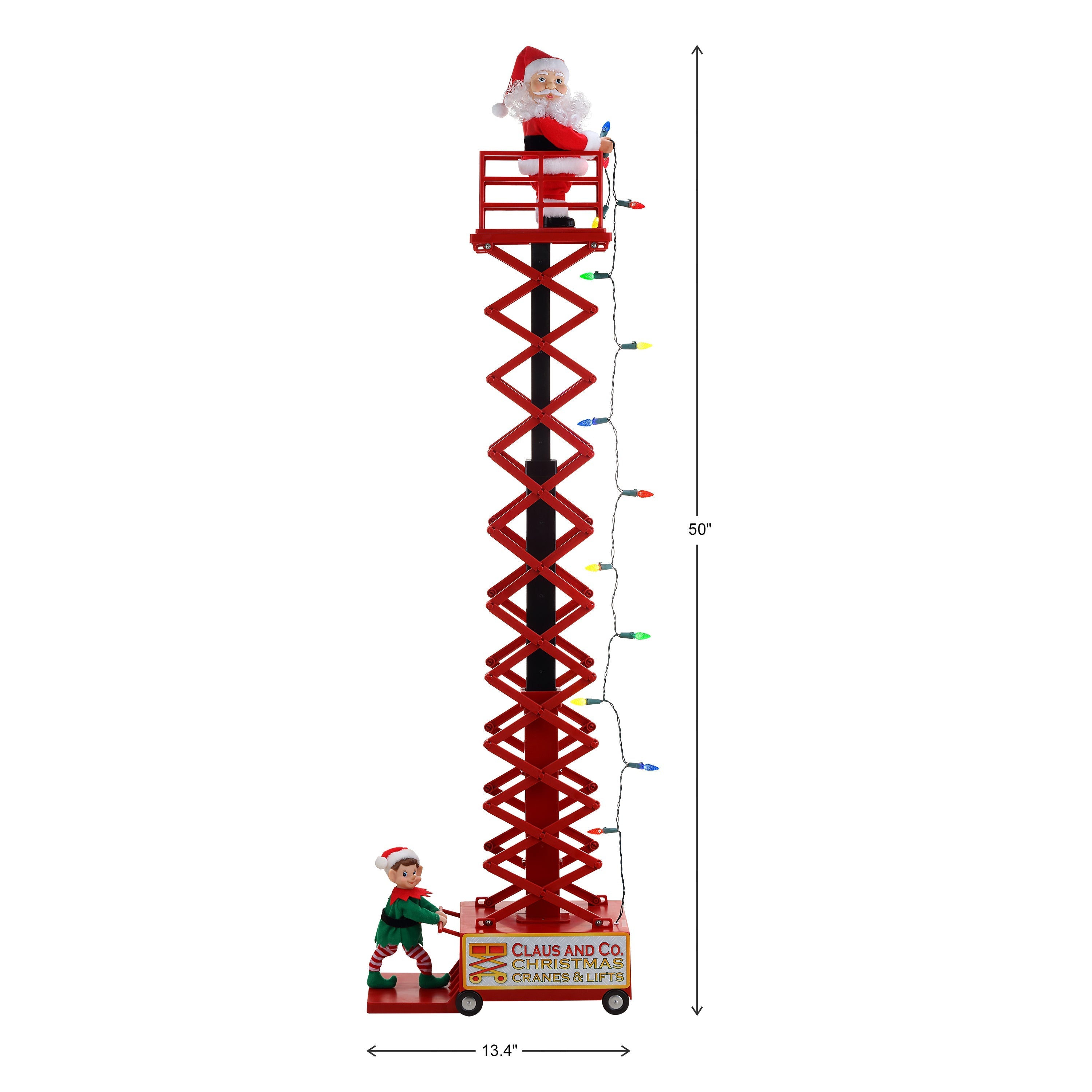 50 in. Animated and Musical Lift - White Santa