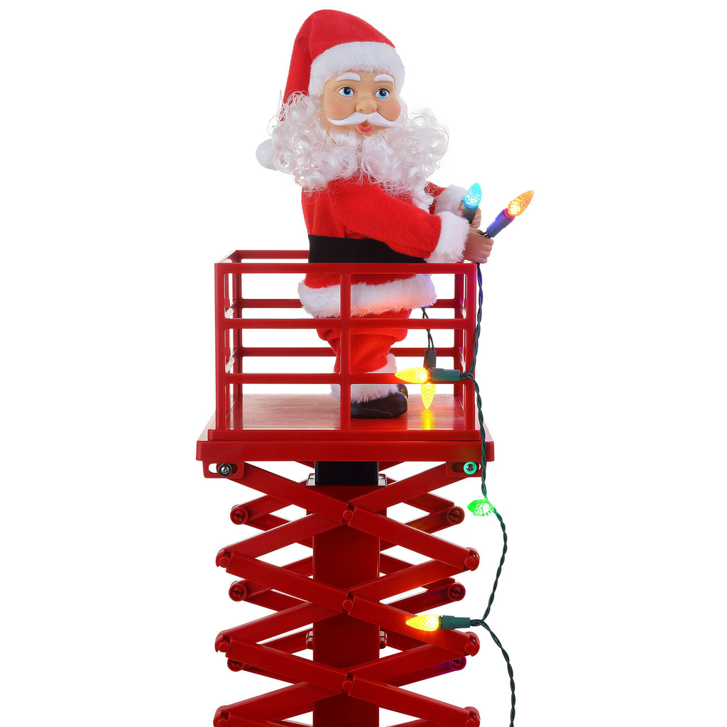 50 in. Animated and Musical Lift - White Santa