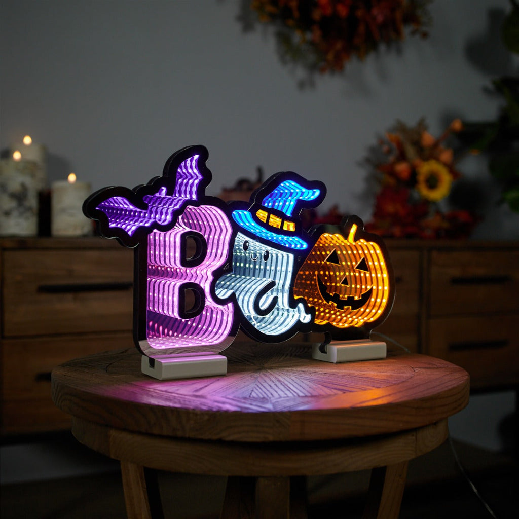 Halloween Boo Infinity Light 17" x 10"