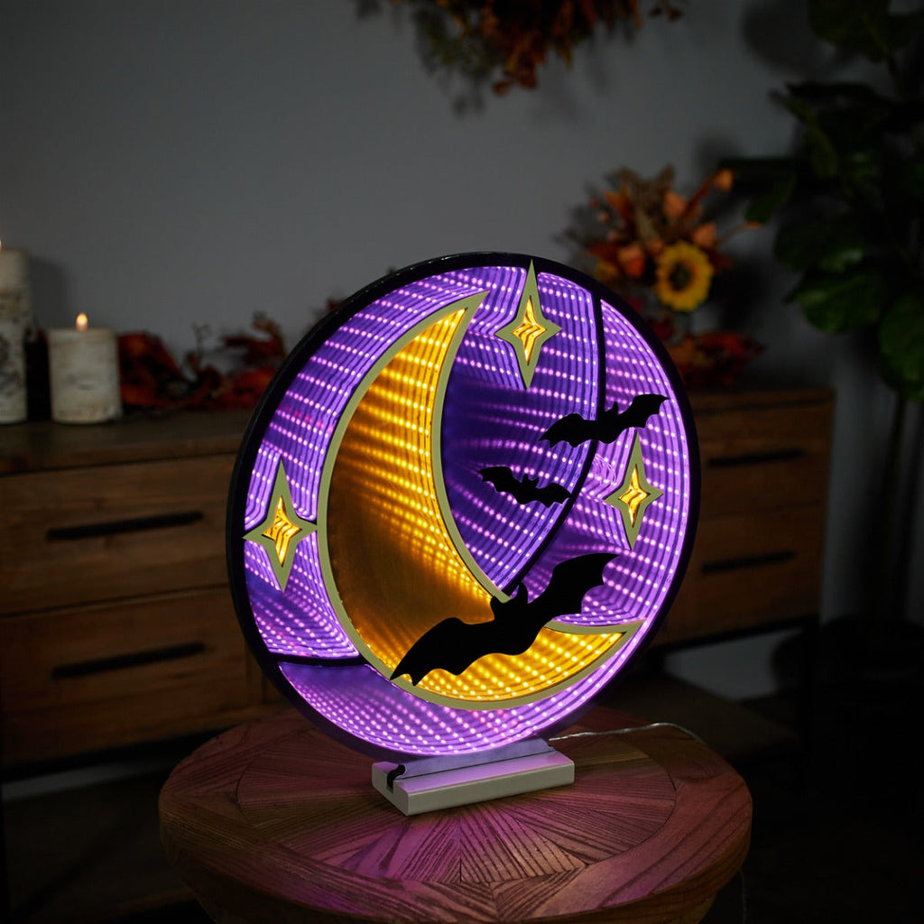 Moon/Bat Infinity Lights 16.5" H