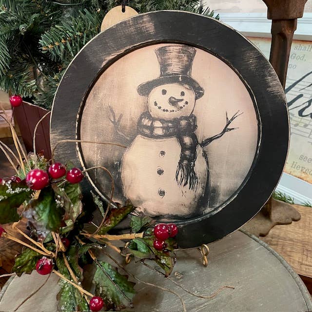 Round Black and White Snowman