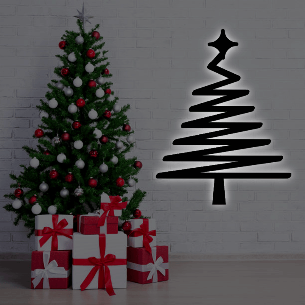 Abstract Christmas Tree - Metal Wall Art