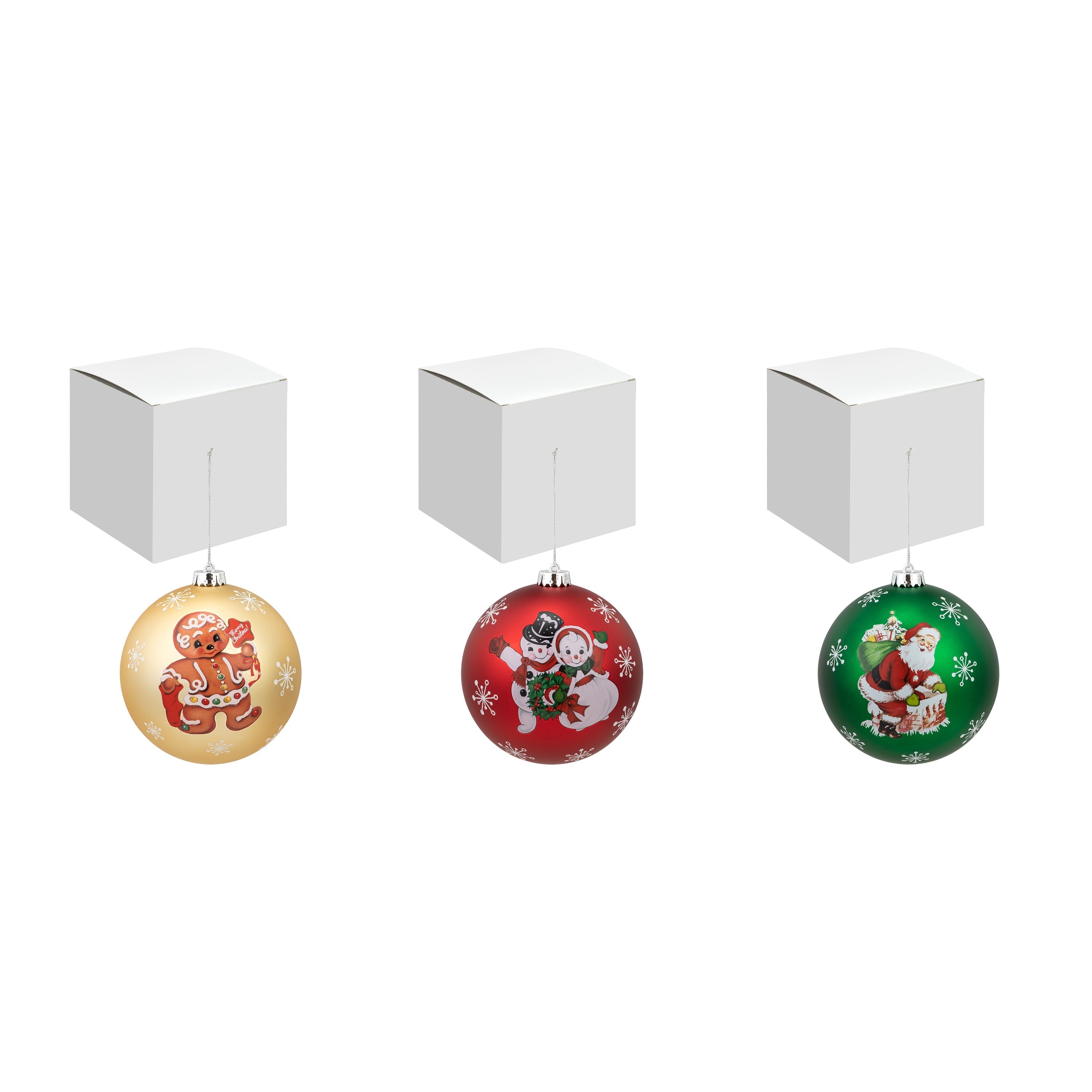6 in. Set of 3 Shatterproof Ball Ornaments