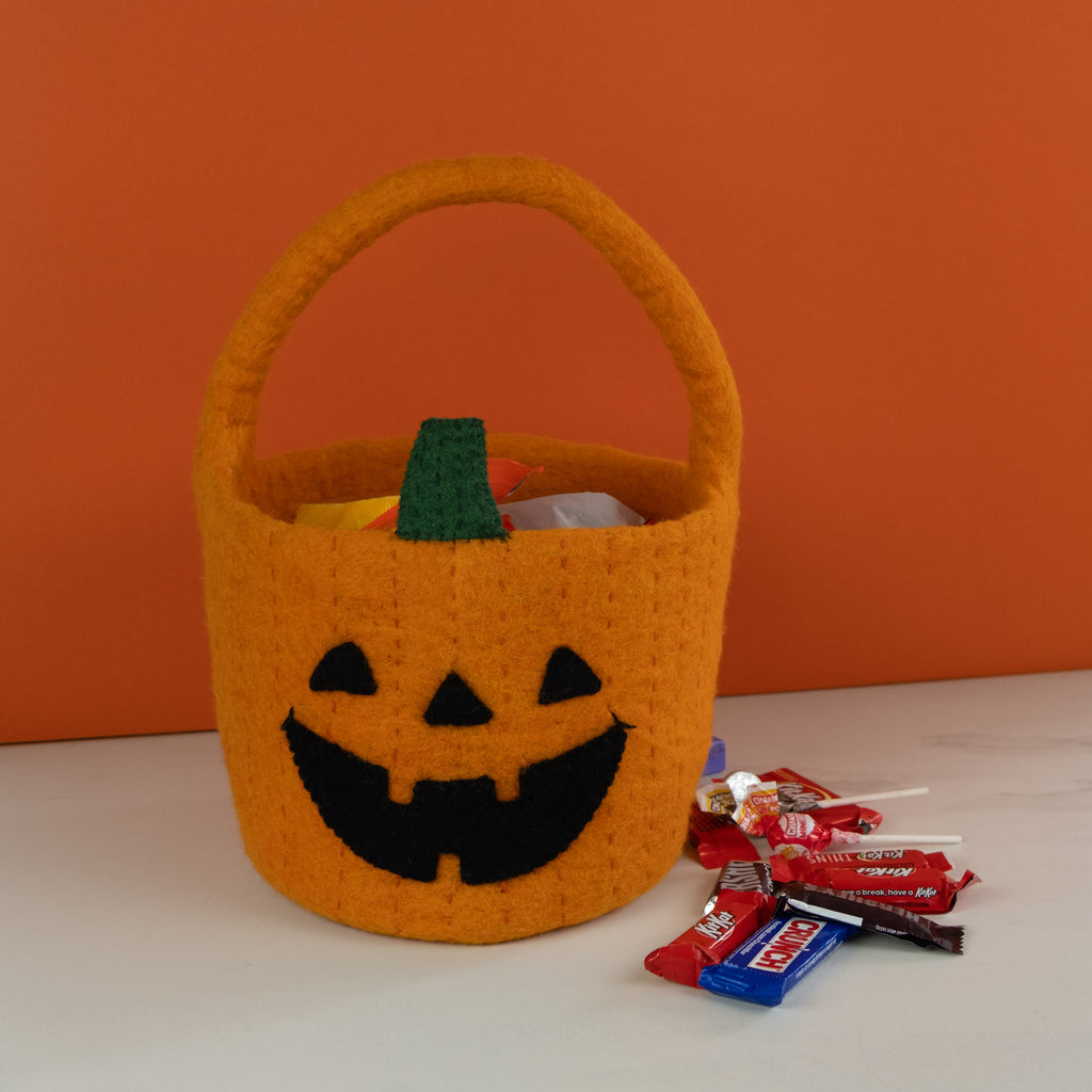 Felt Halloween Bucket Jack-o'-lantern