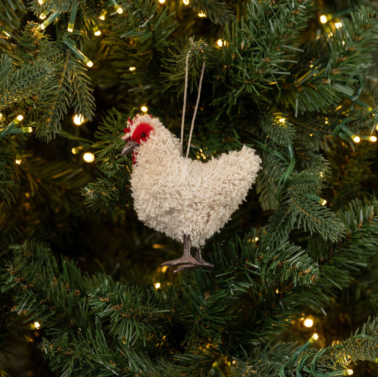 Beige Hen Ornament