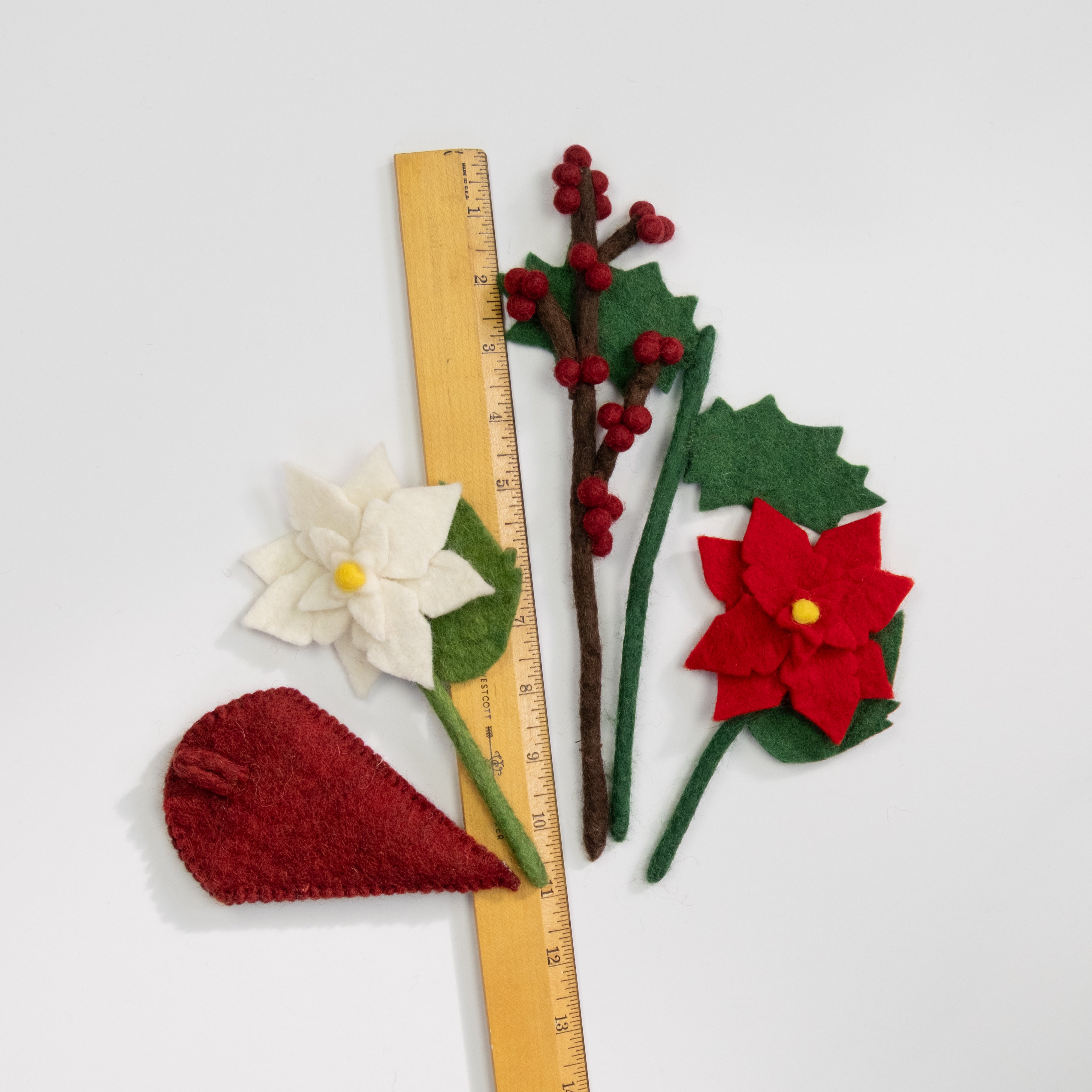 Mini Felt Hanging Bouquets Poinsettia