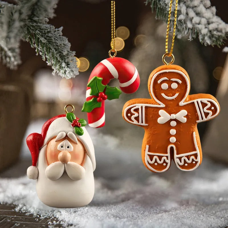 Classic Christmas Resin Ornament 6 Piece Set