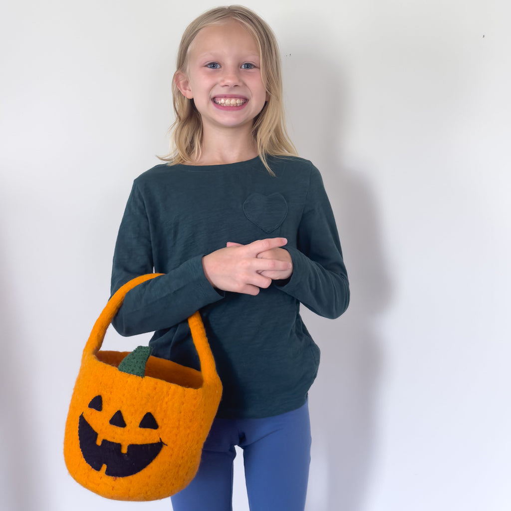 Felt Halloween Bucket Jack-o'-lantern