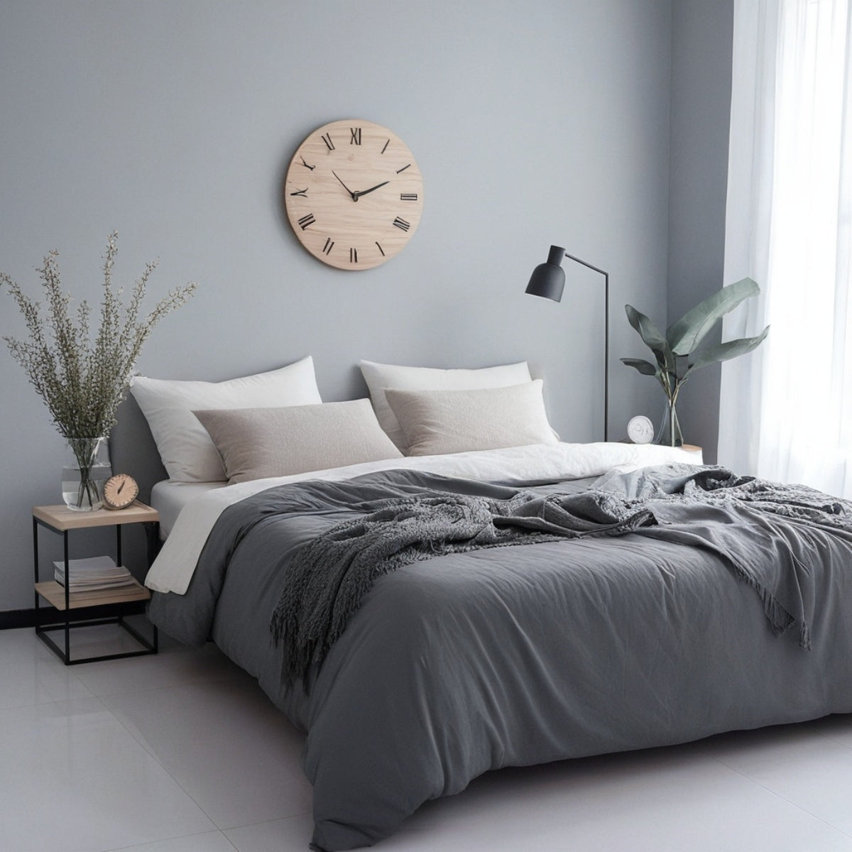 Soft Washed Microfiber Duvet Cover Set with Zipper Closure