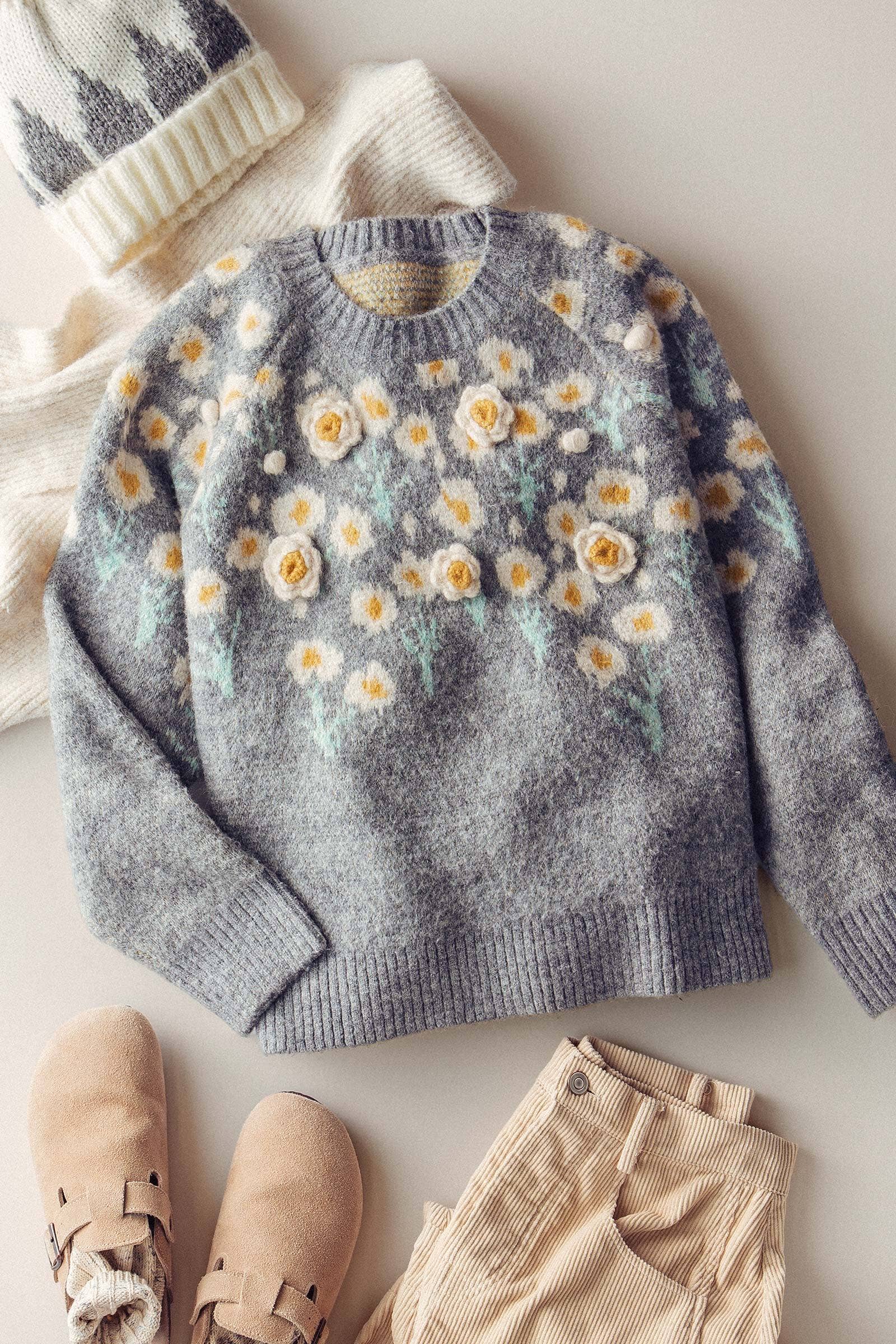 Daisy Embossed Sweater