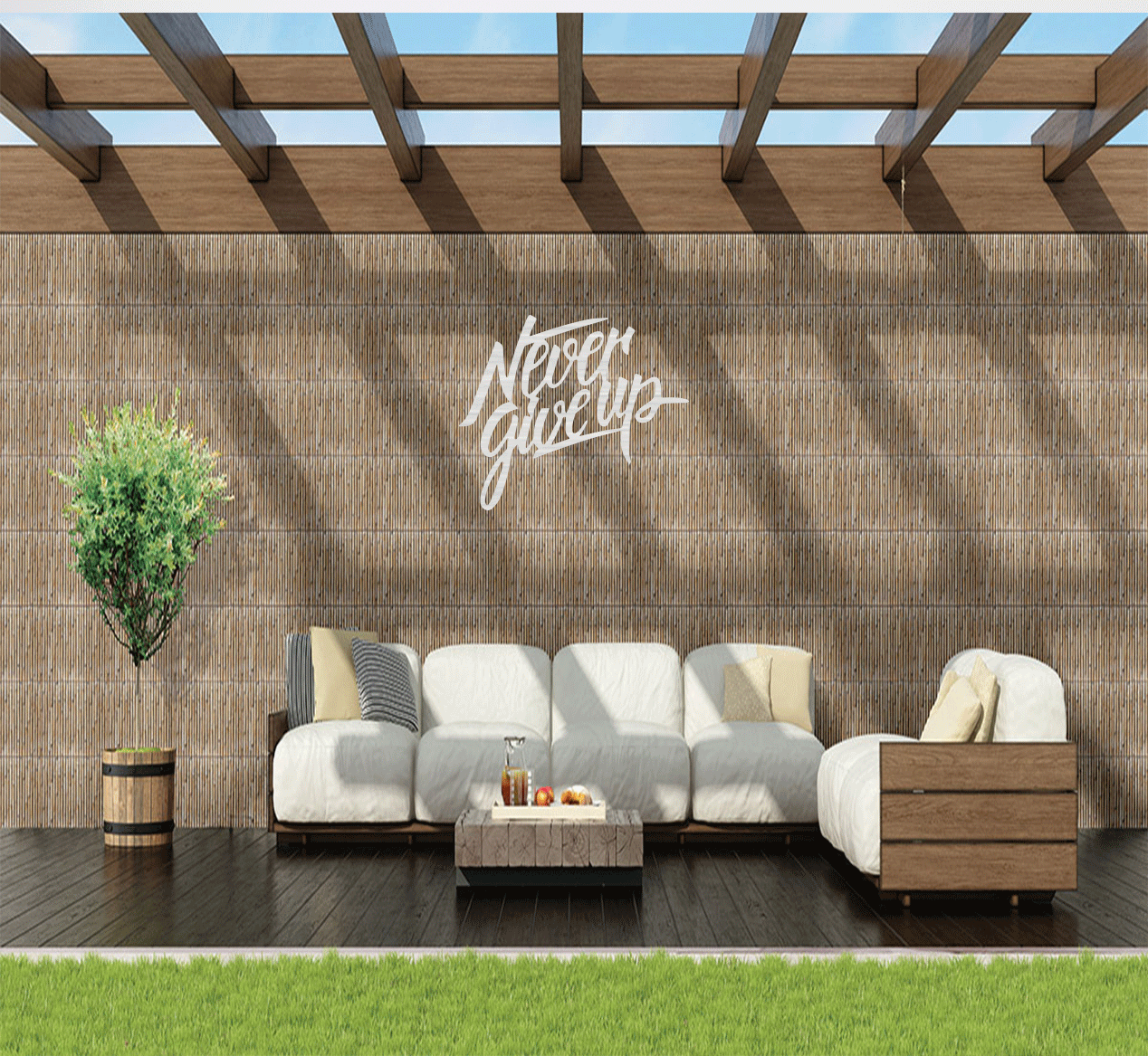 Never Give Up - Metal Wall Art