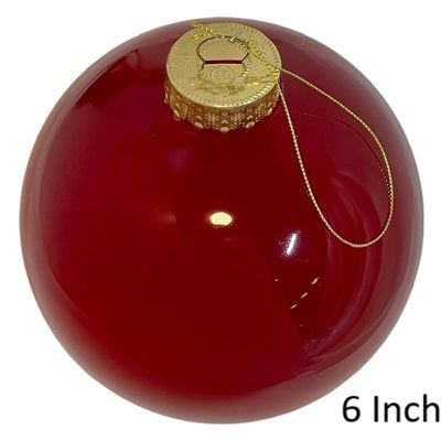 (Set of 3) Shatterproof Ball with Cap 6" Unplated