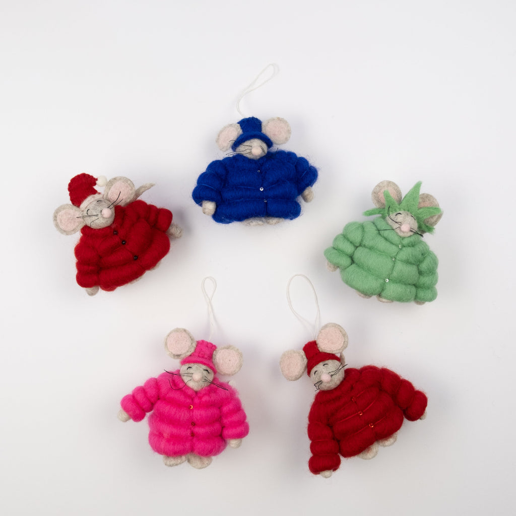 Felt Puffer Coat Statue of Liberty Mouse Ornament