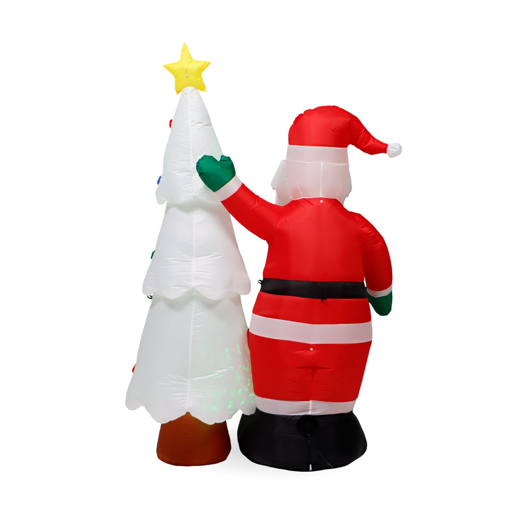 7 ft. Outdoor Lit Inflatable - Santa and Tree