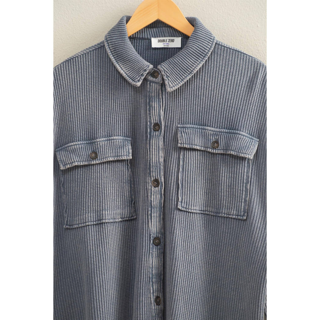 Mineral Washed Waffle Shacket