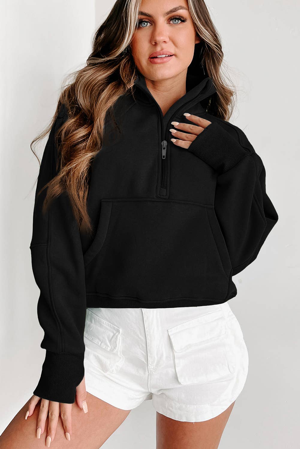 Zip Up Collared Sweatshirt