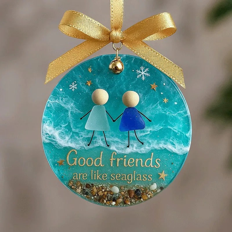 Friendship Sea Glass Christmas Ornament