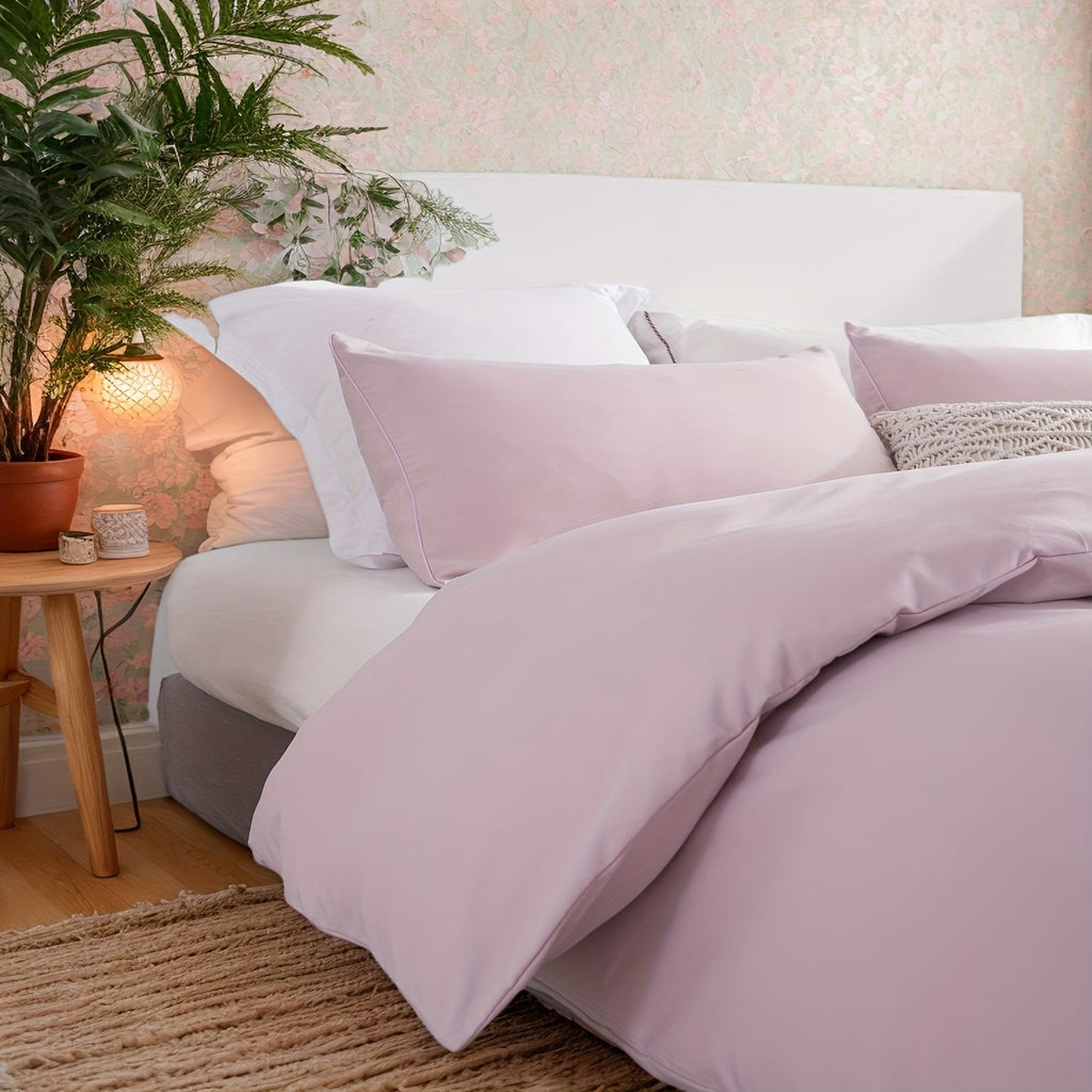 Soft Washed Microfiber Duvet Cover Set with Zipper Closure