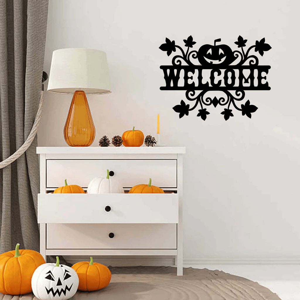 Welcome Halloween Metal Wall Art