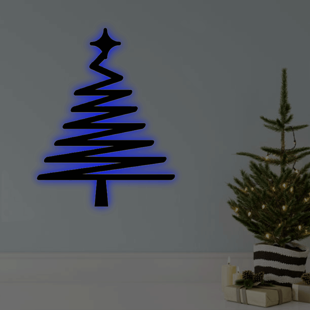 Abstract Christmas Tree - Metal Wall Art
