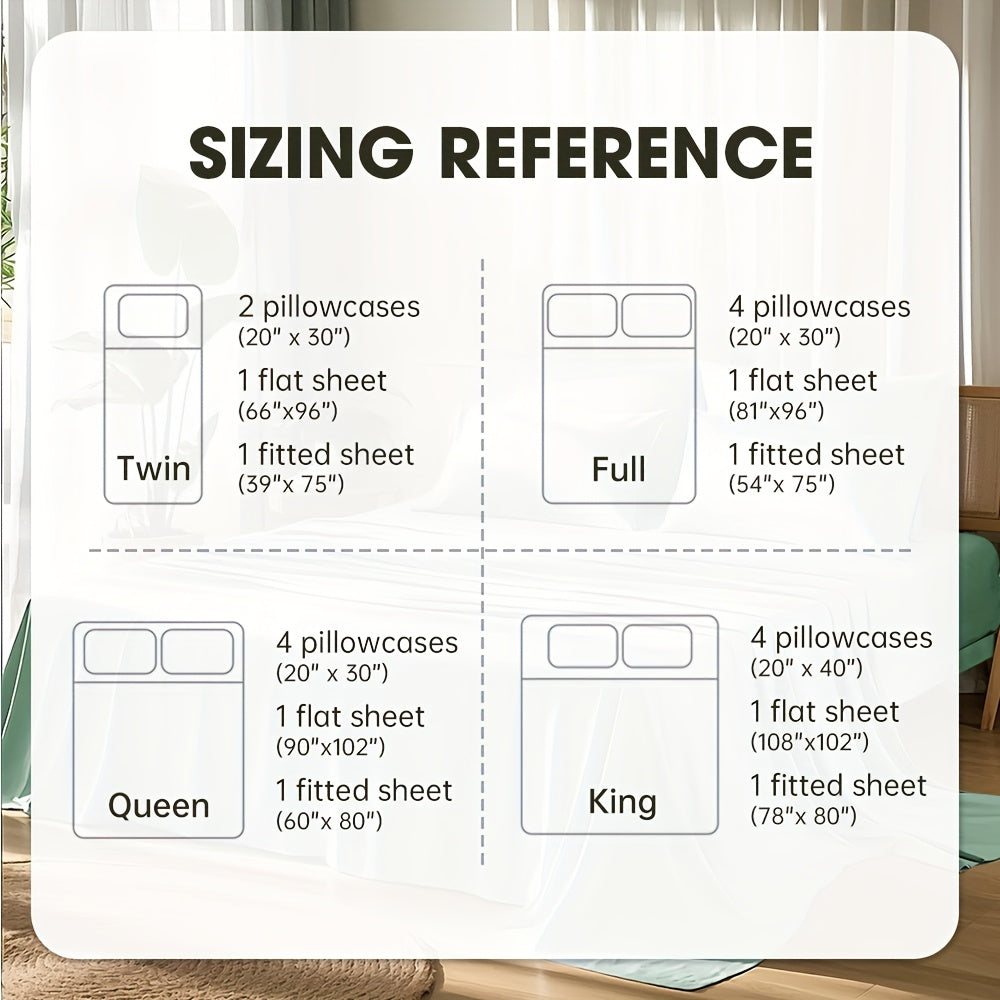 6-Piece Luxury Bamboo Lyocell Blend Sheet Set - Ultra Soft, Breathable, Deep Pocket