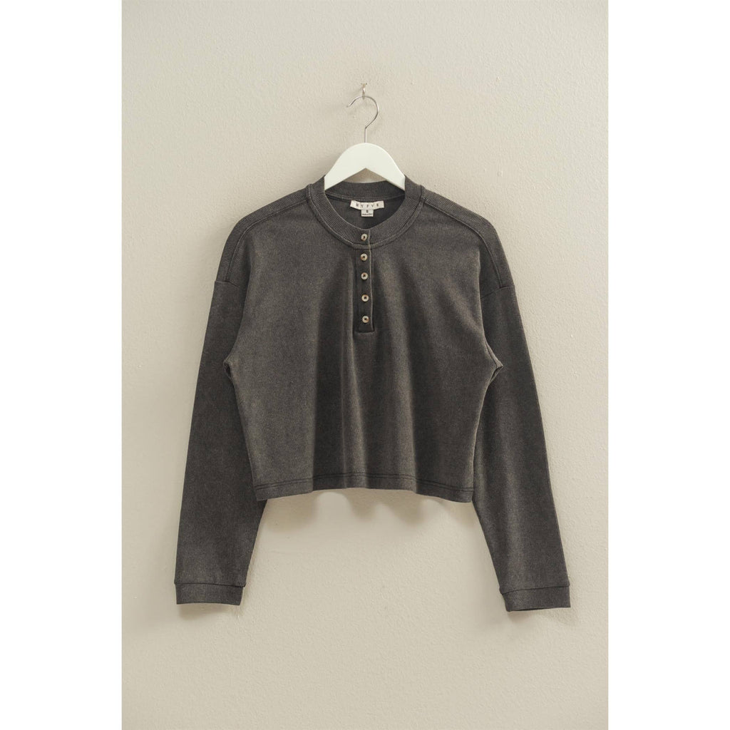 Mineral Washed Henley Top