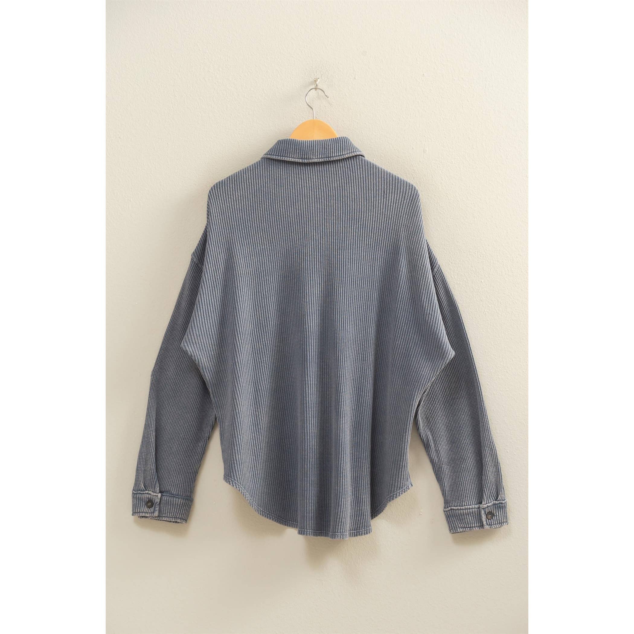 Mineral Washed Waffle Shacket