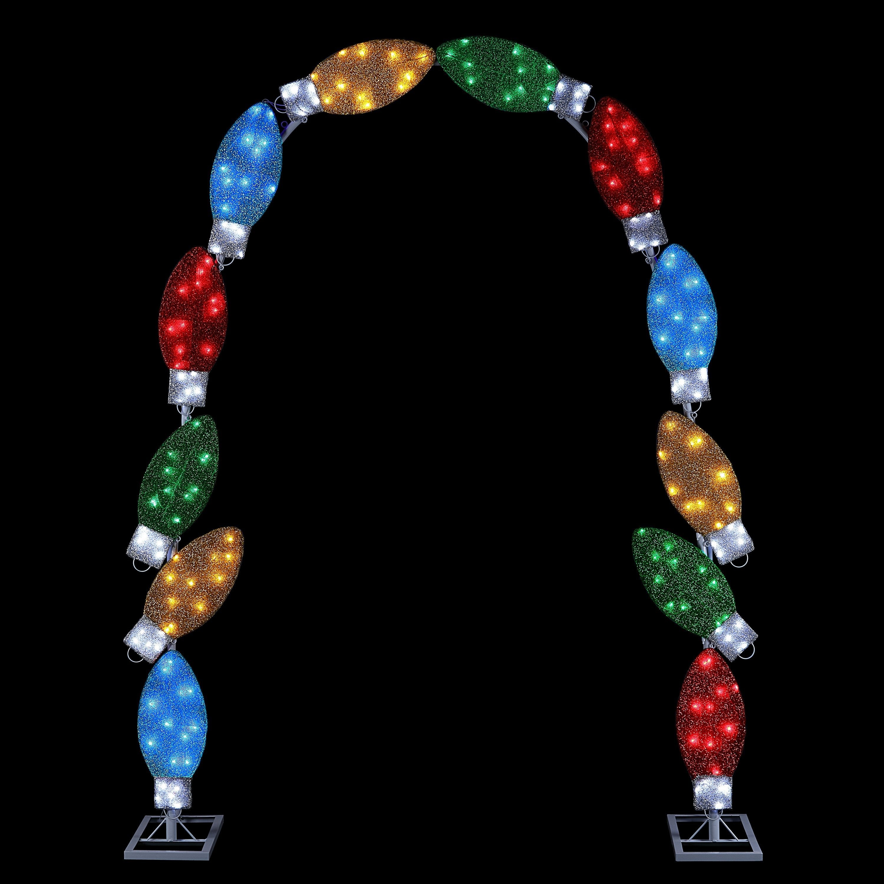 8 ft. Illuminated Tinsel C9 Bulb Arch