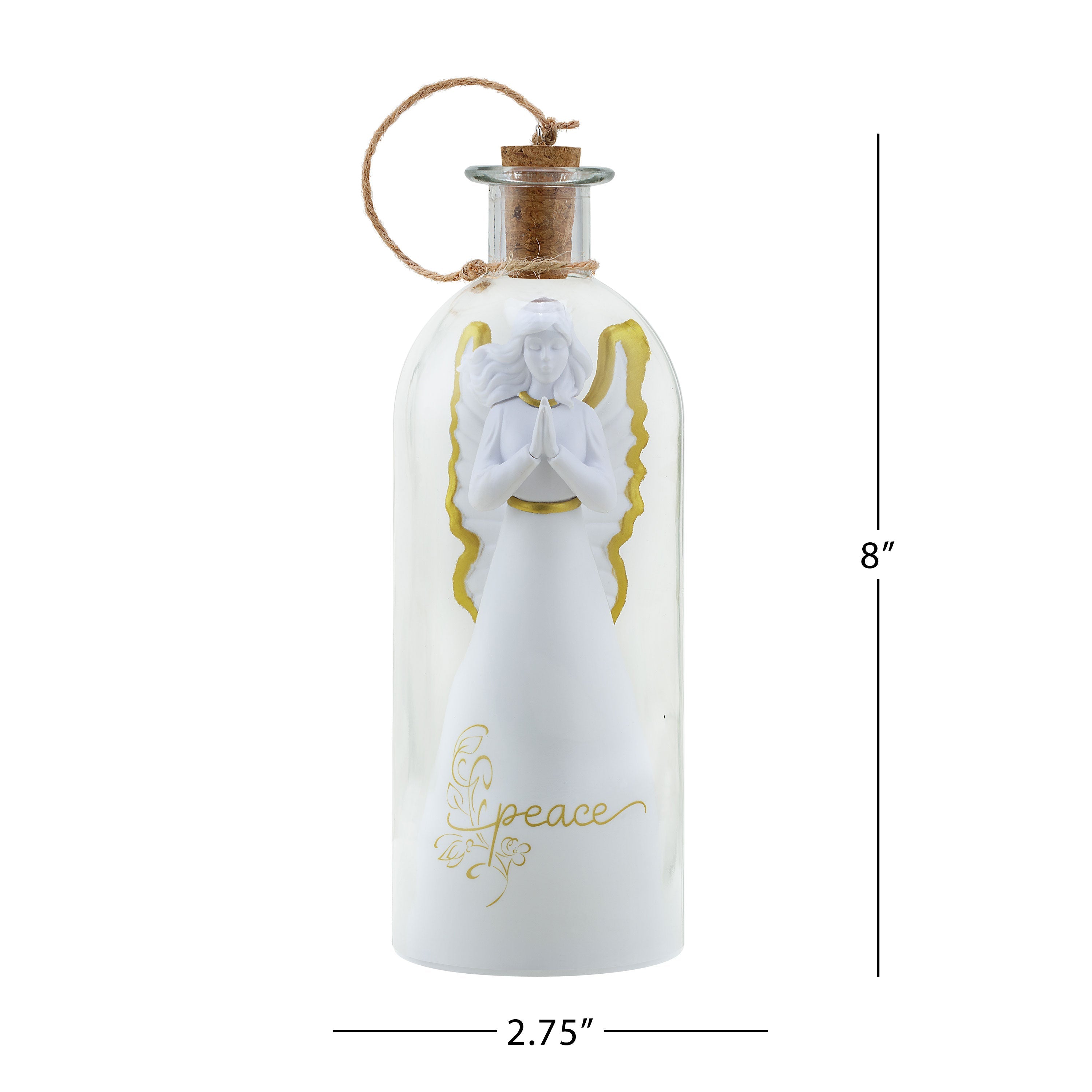 8 in. Message in a Bottle Angel - Peace