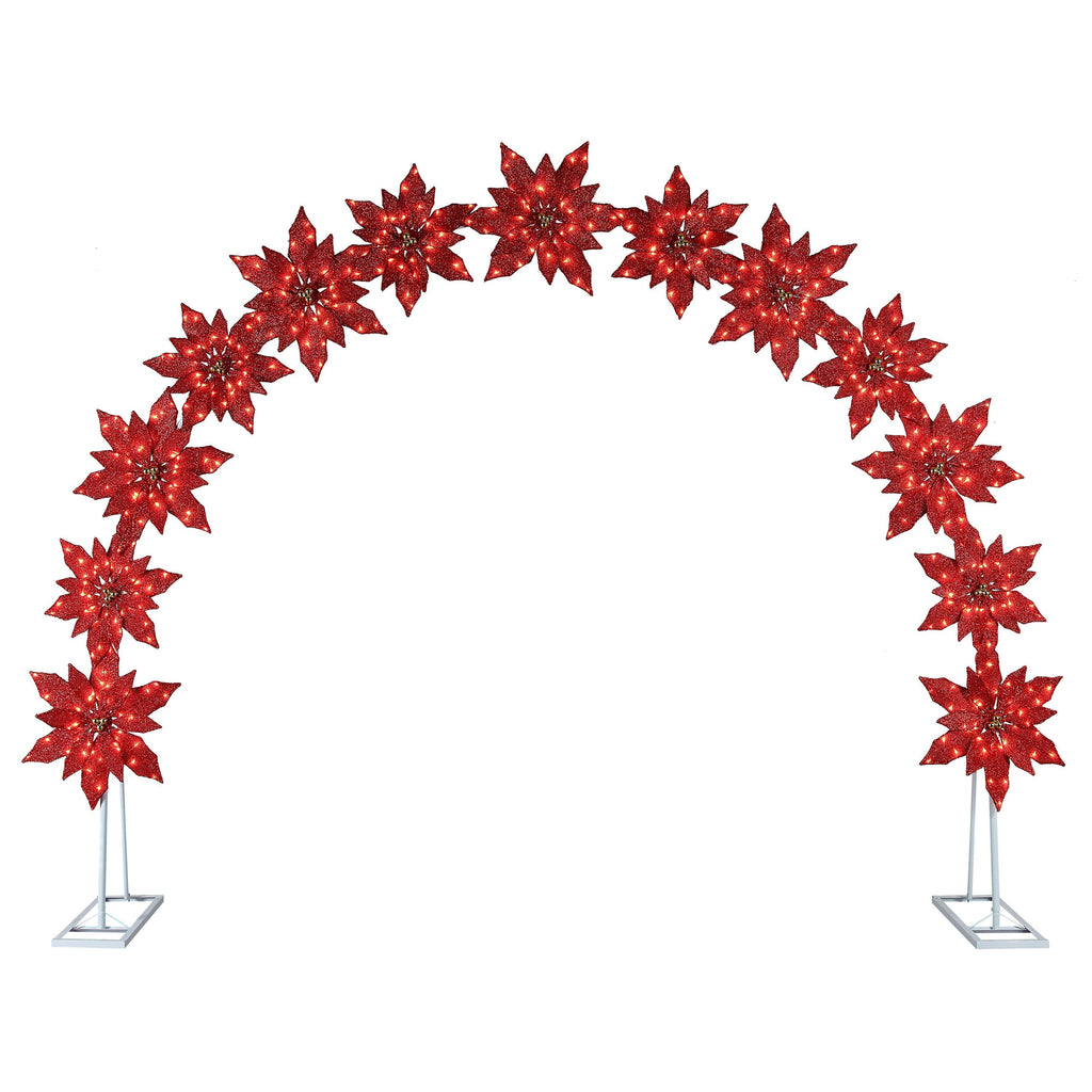 8.5 ft. Twinkling LED Poinsettia Arch