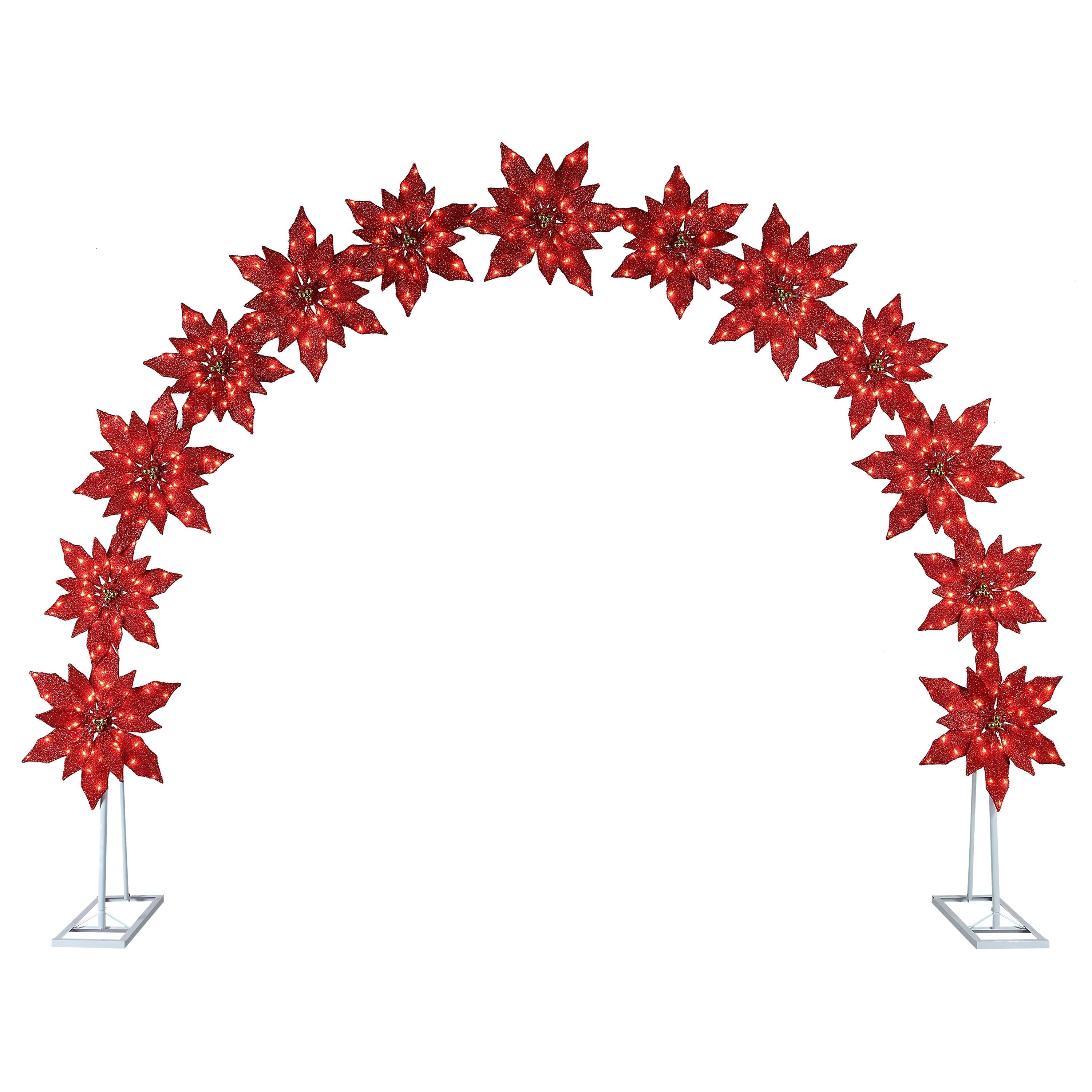8.5 ft. Twinkling LED Poinsettia Arch