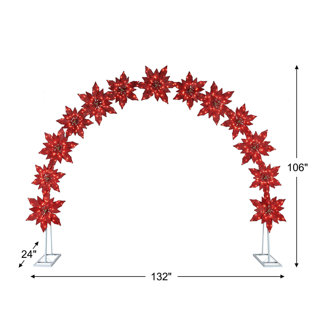 8.5 ft. Twinkling LED Poinsettia Arch