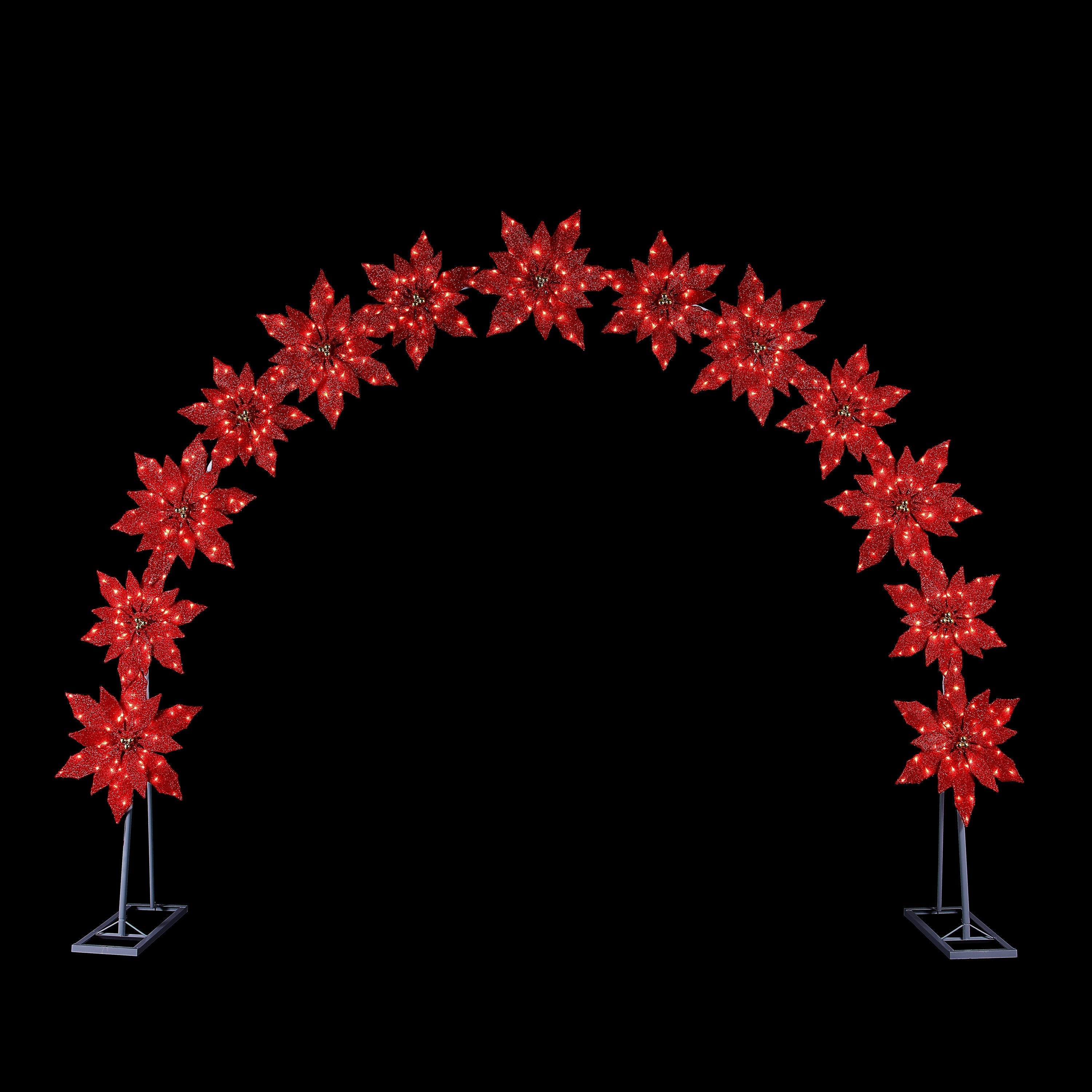 8.5 ft. Twinkling LED Poinsettia Arch