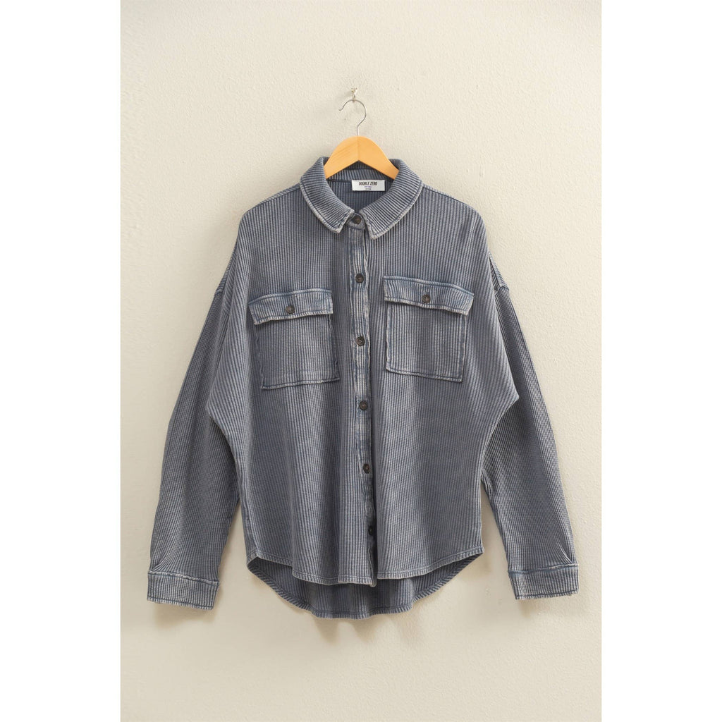 Mineral Washed Waffle Shacket