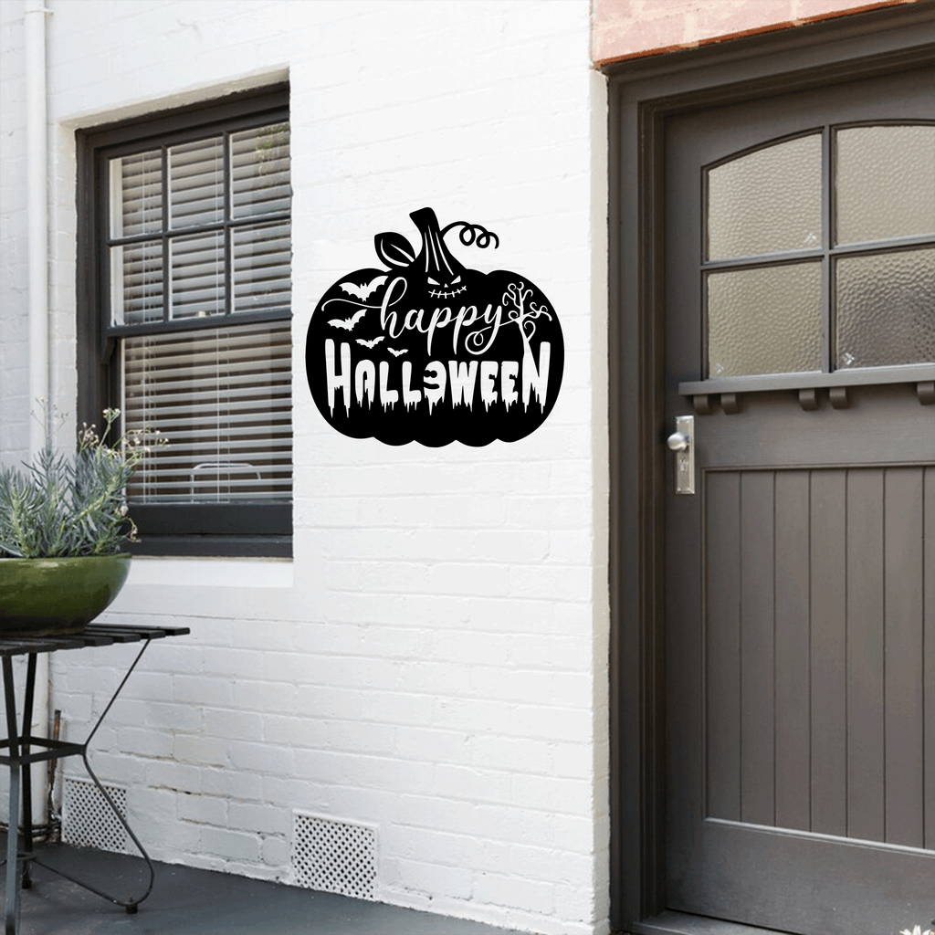 Happy Halloween Pumpkin Metal Wall Art