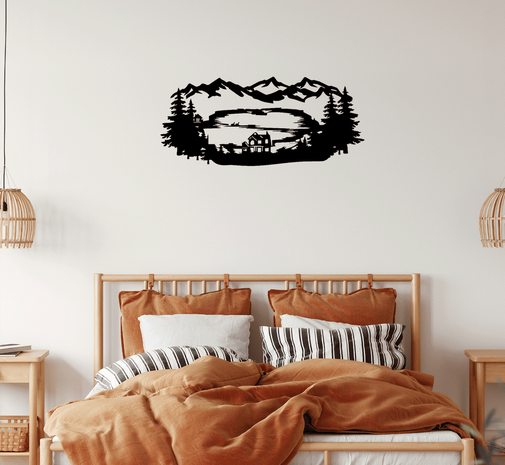 Mountain Lake View - Metal Wall Art