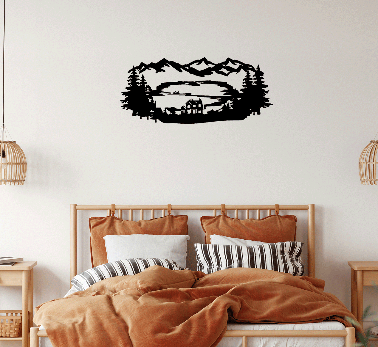 Mountain Lake View - Metal Wall Art