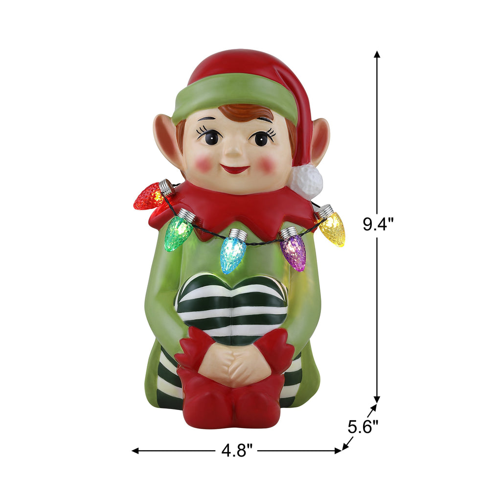 9 in. Nostalgic Ceramic Figure - Elf