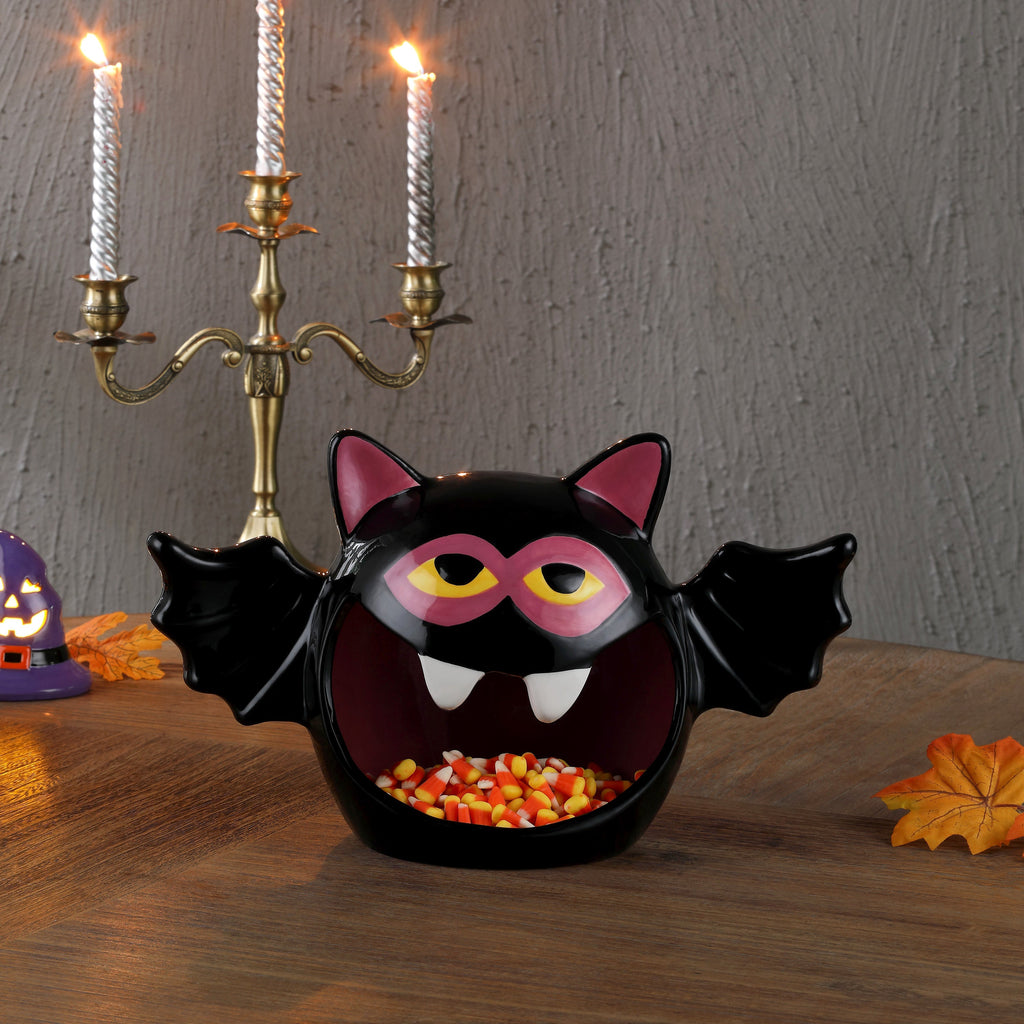 9 in. Motion Activated Ceramic Bat Candy Bowl