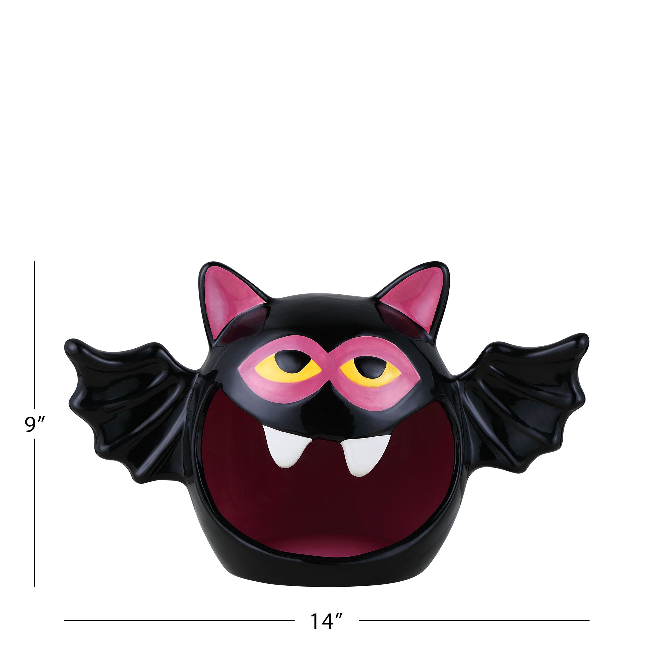 9 in. Motion Activated Ceramic Bat Candy Bowl