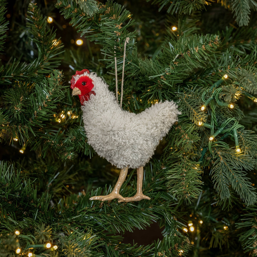 White Chicken Ornament