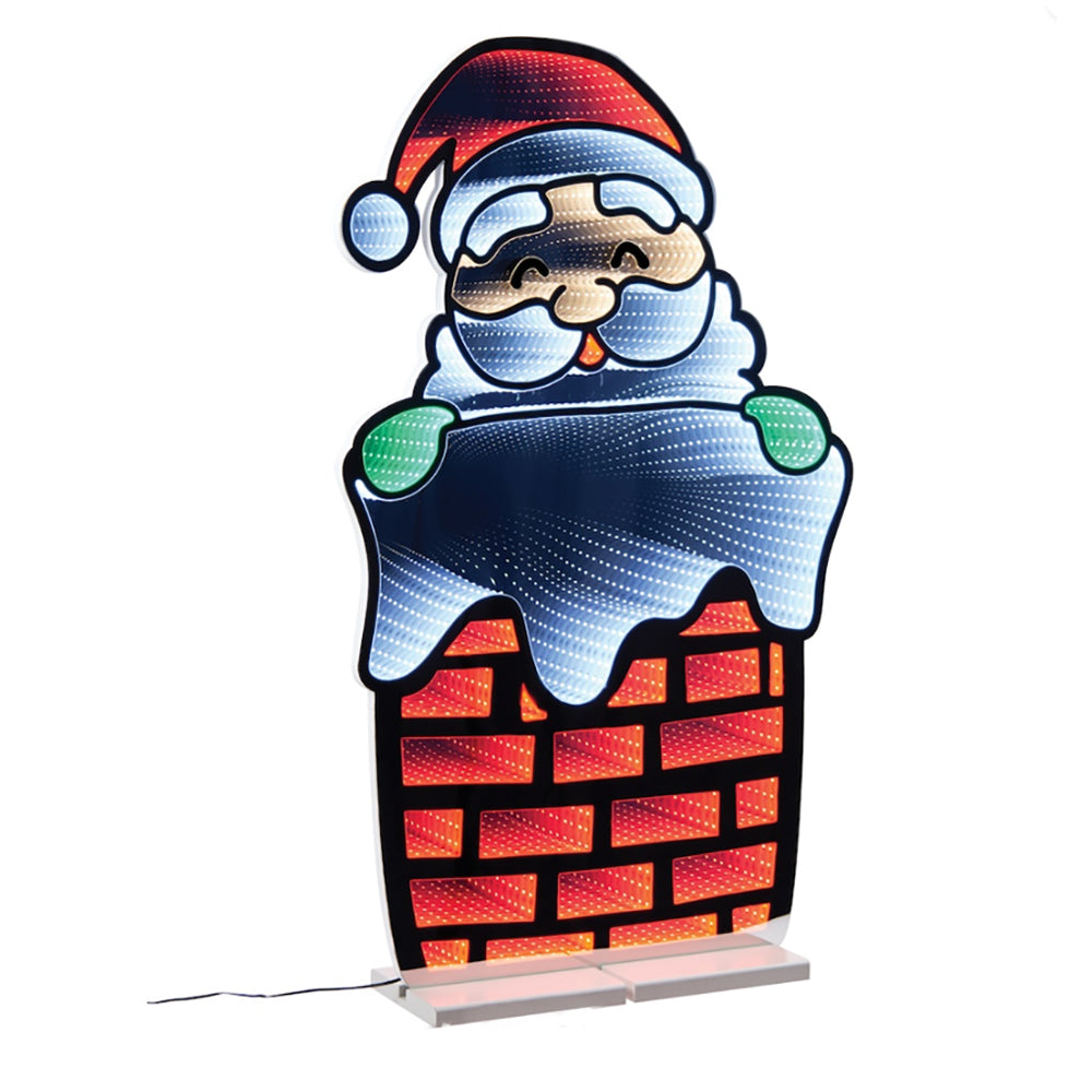 Santa and Chimney Infinity Light 35"
