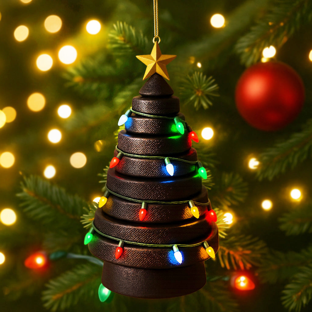 Ice Hockey Stacked Christmas Tree Ornament