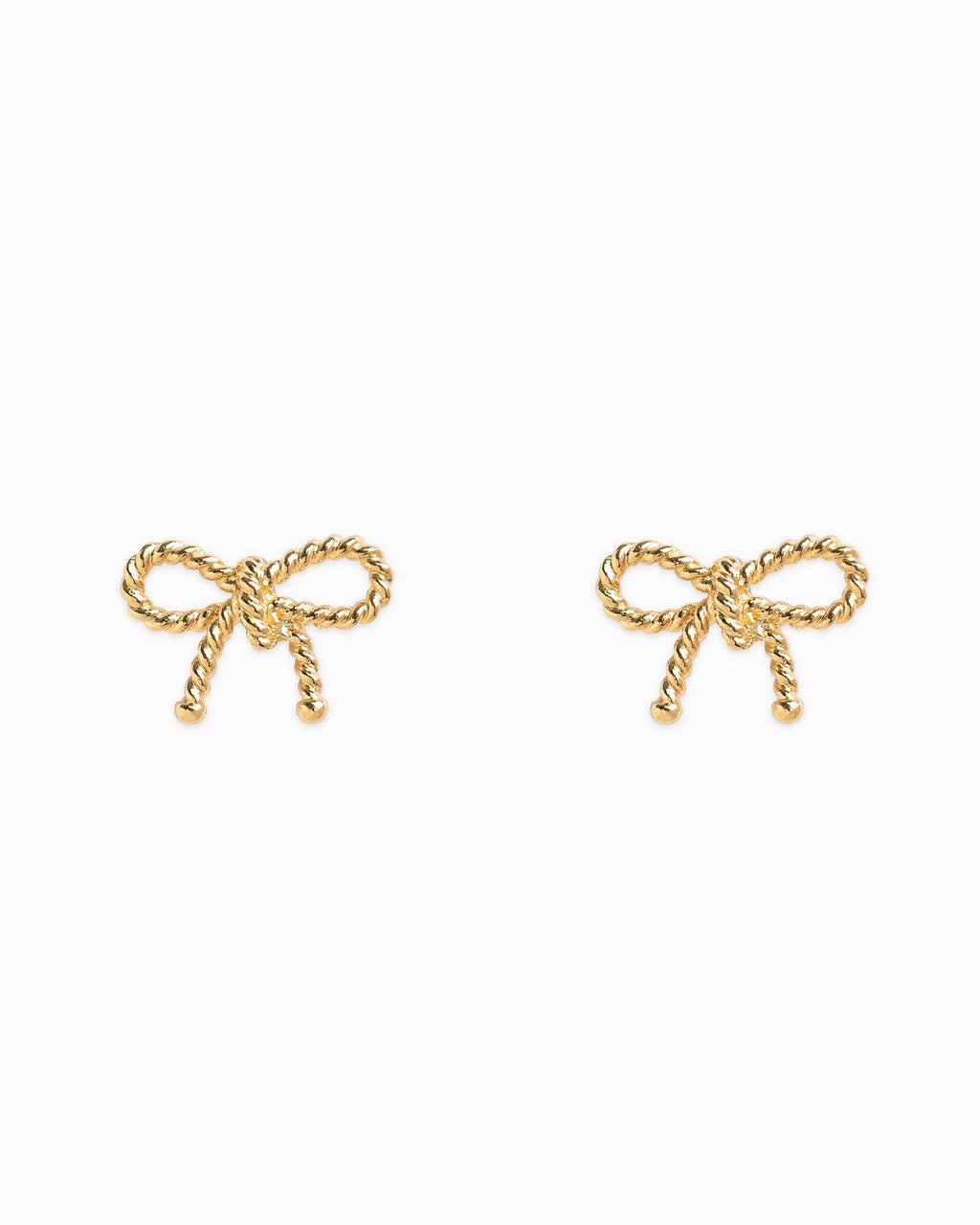 Rope Textured Bow Stud Earrings