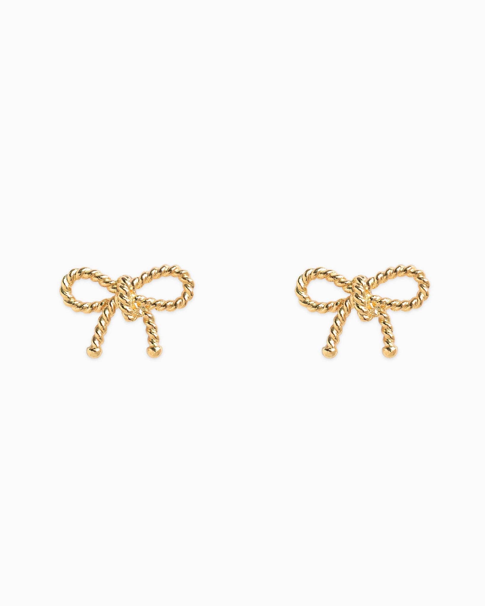 Rope Textured Bow Stud Earrings