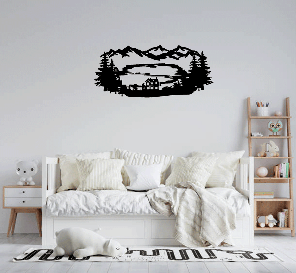 Mountain Lake View - Metal Wall Art